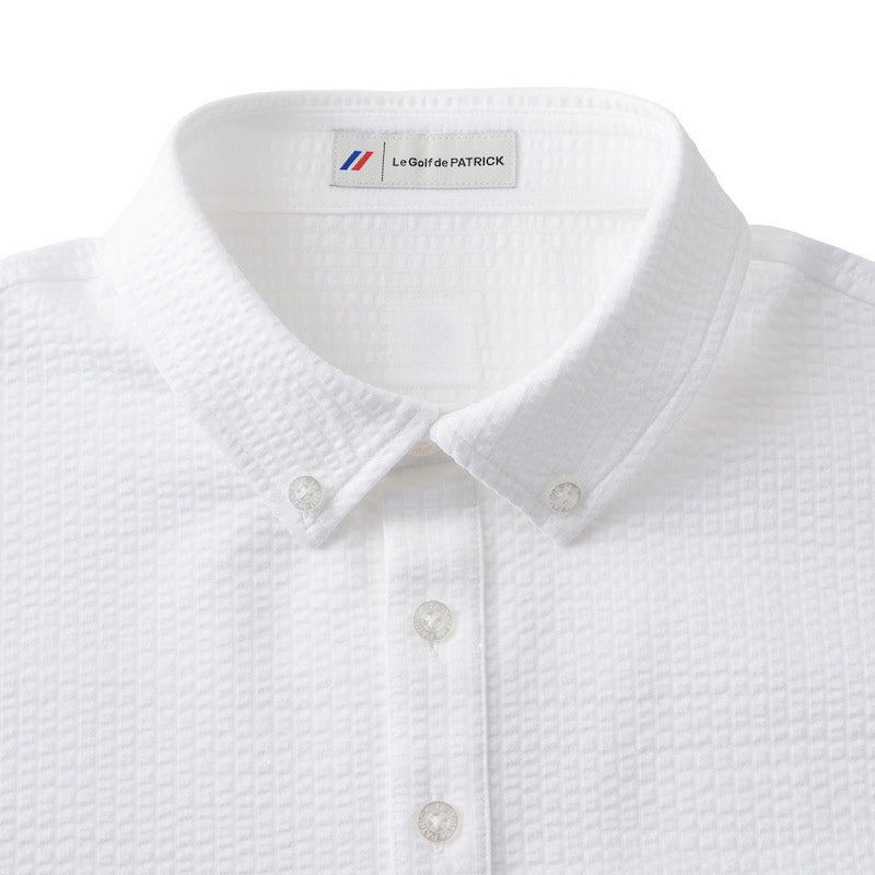 ゴルフ|メンズ|シアサッカーポロシャツ(WHT)