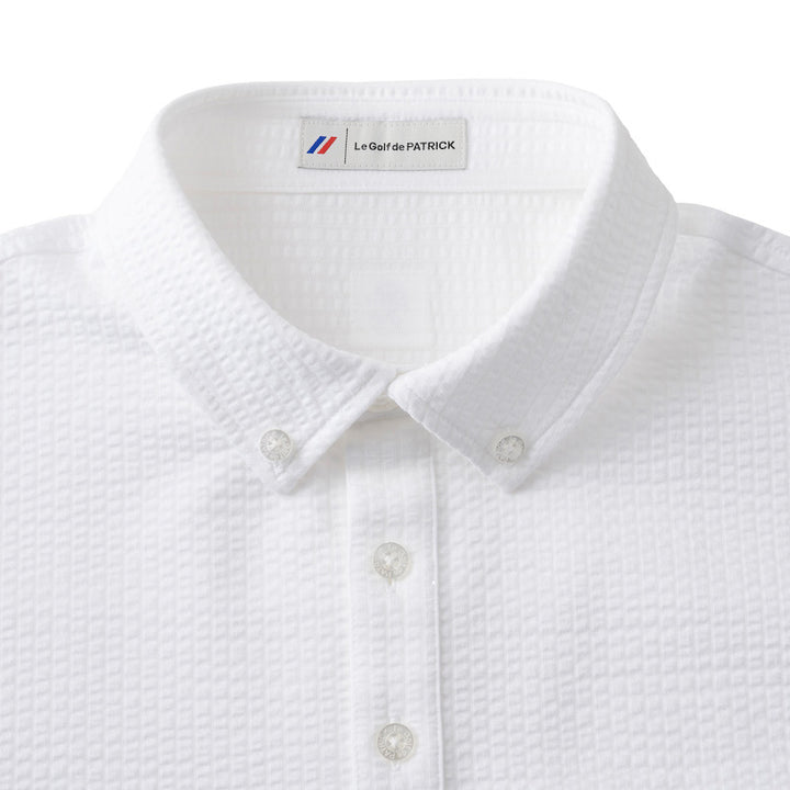 ゴルフ|メンズ|シアサッカーポロシャツ(WHT)