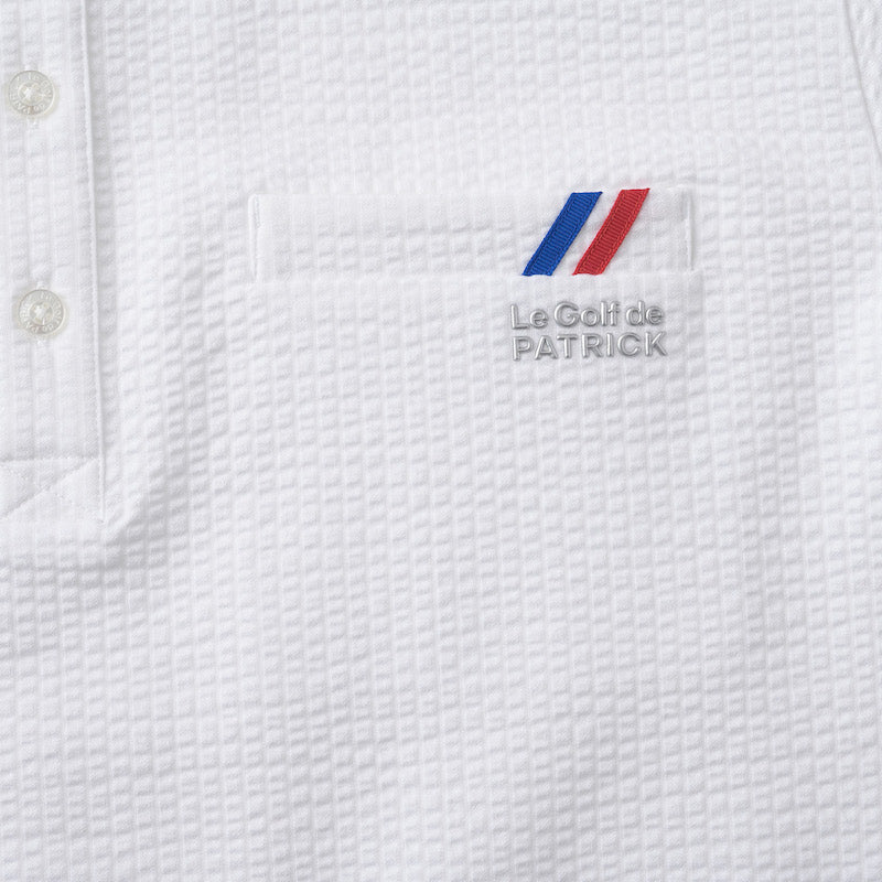 ゴルフ|メンズ|シアサッカーポロシャツ(WHT)