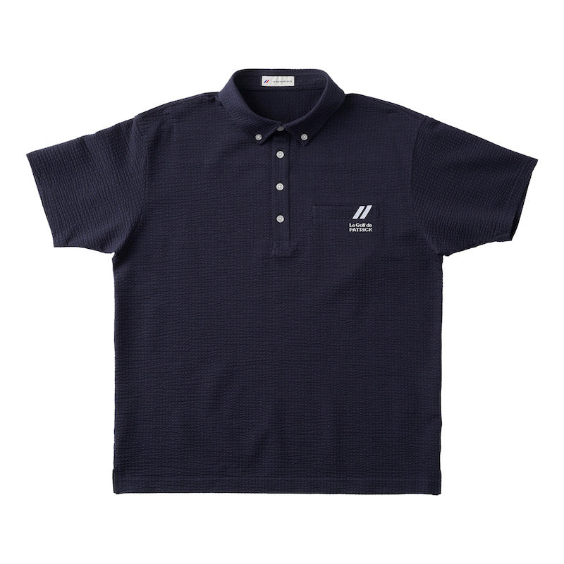 ゴルフ|メンズ|シアサッカーポロシャツ(NVY)