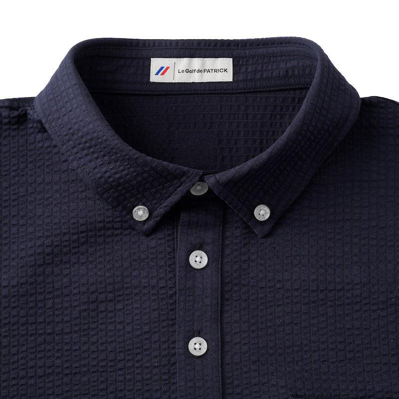 ゴルフ|メンズ|シアサッカーポロシャツ(NVY)