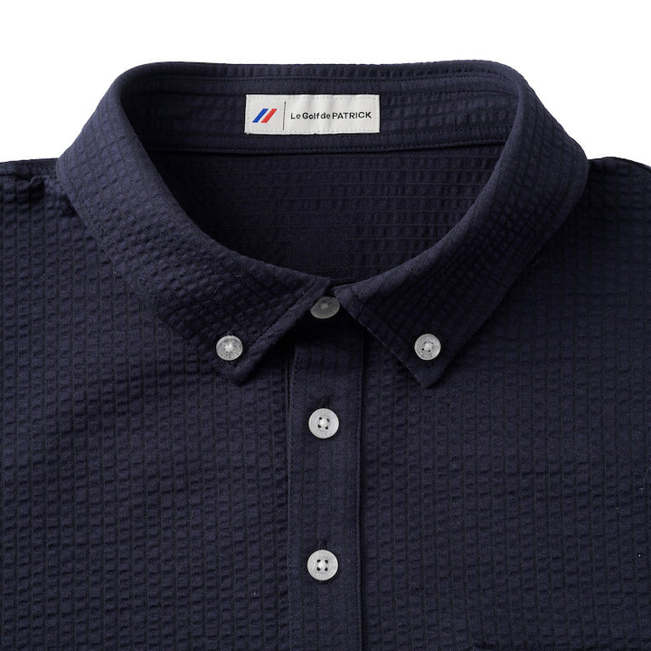 ゴルフ|メンズ|シアサッカーポロシャツ(NVY)