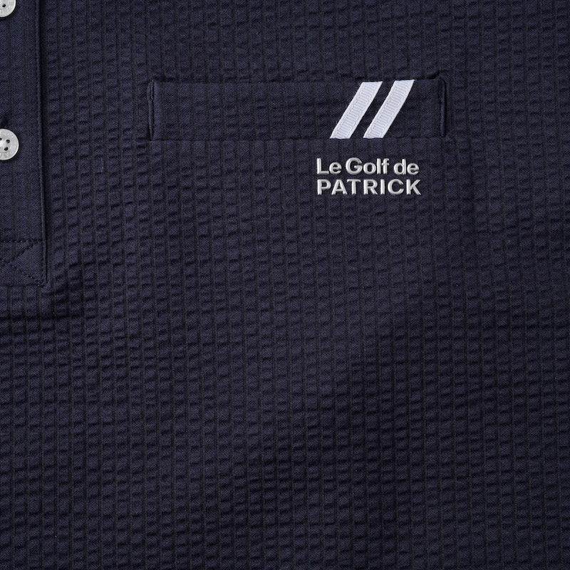 ゴルフ|メンズ|シアサッカーポロシャツ(NVY)