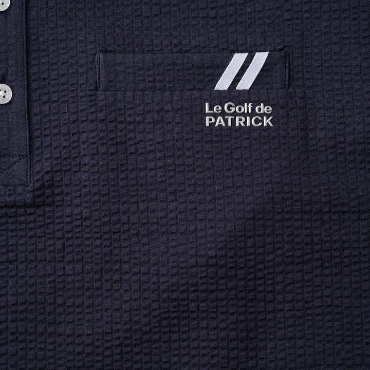 ゴルフ|メンズ|シアサッカーポロシャツ(NVY)