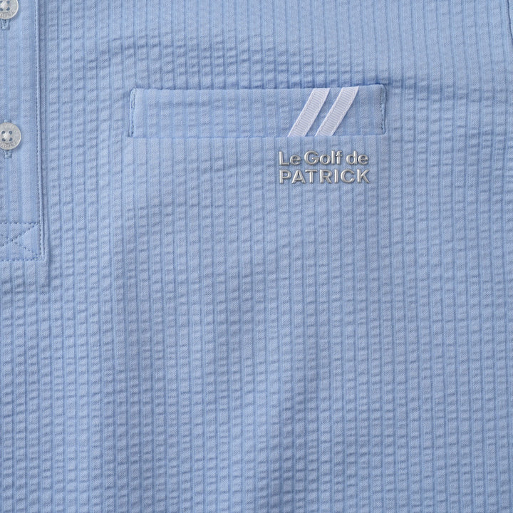 ゴルフ|メンズ|シアサッカーポロシャツ(SAX)