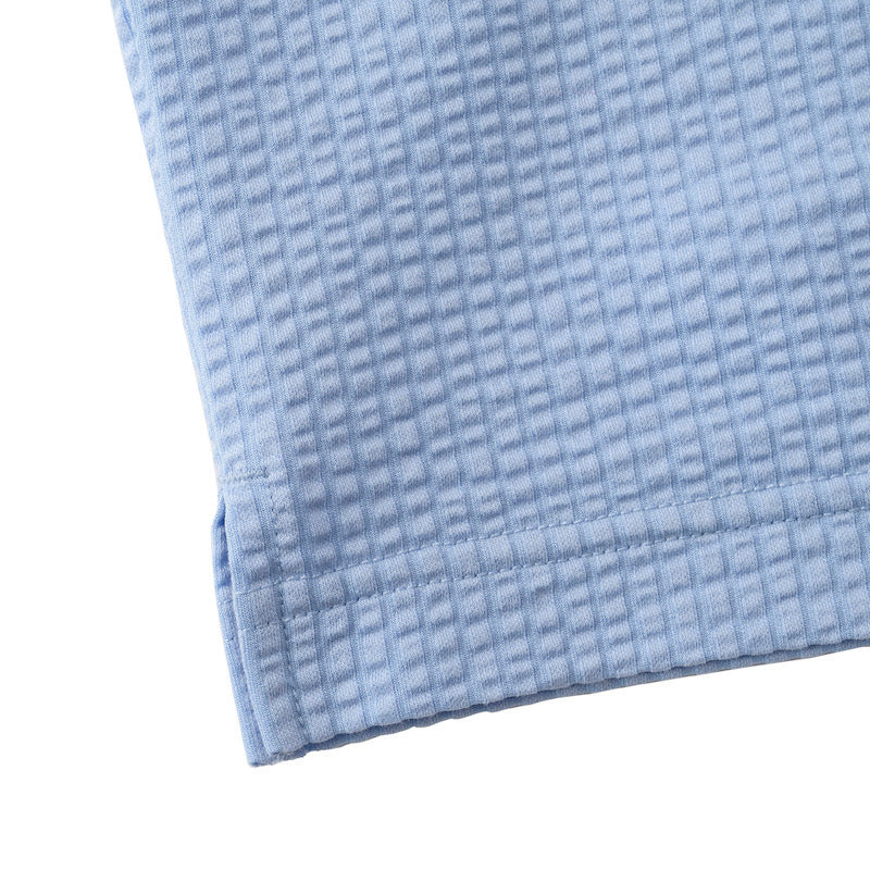 ゴルフ|メンズ|シアサッカーポロシャツ(SAX)