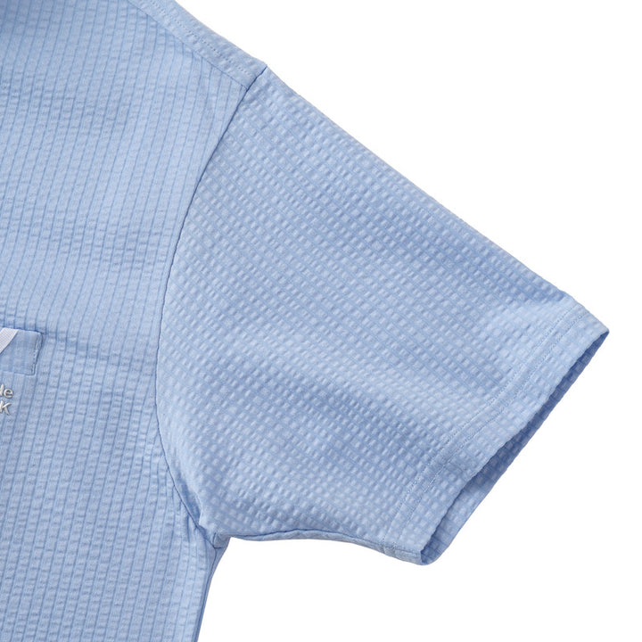 ゴルフ|メンズ|シアサッカーポロシャツ(SAX)