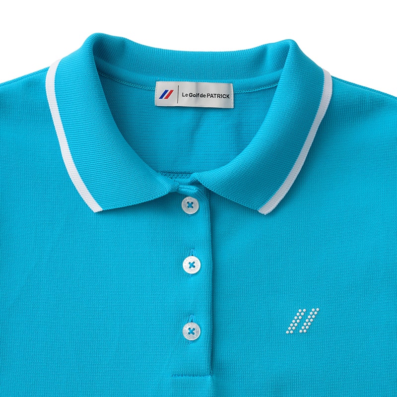 新品未使用品　Le Golf de PATRICK レディース　モックネックT NEW VINTAGE GOLF］エンブロイダリーロゴモックネックTシャツ