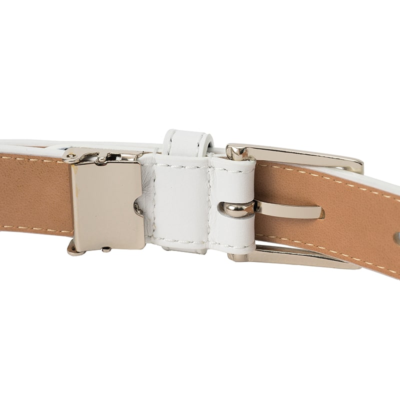 ゴルフ｜レディース｜ダブルスラッシュレザーベルト（WHT