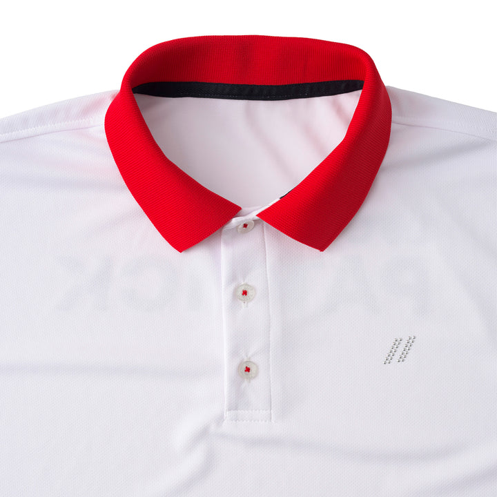 ゴルフ｜メンズ｜ピンメッシュニットポロシャツ（WH/RED）