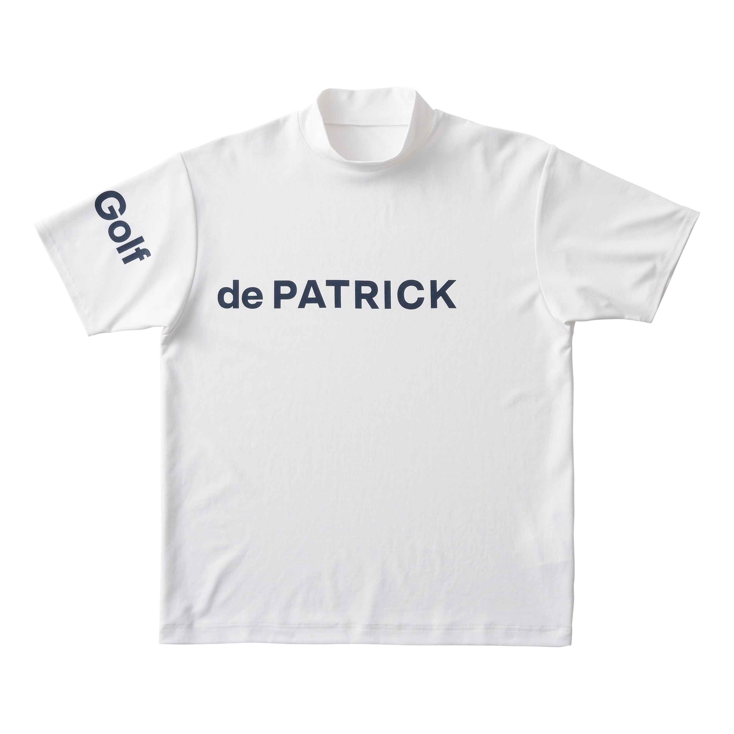 PATRICK GOLF パトリック ゴルフ メンズ ベアスムースロゴプリントモックネック WHT ホワイト 半袖シャツ 接触冷感 UVカット 返品交換送料無料 ゴルフ｜メンズ｜ベアスムースロゴプリントモックネック（WHT