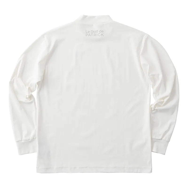 ゴルフ｜メンズ｜長袖ストレッチモックネック（WHT）