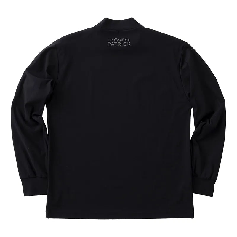 ゴルフ｜メンズ｜長袖ストレッチモックネック（BLK）